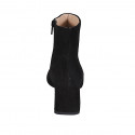 Bottines pour femmes en daim noir avec fermeture éclair talon 6 - Pointures disponibles:  32, 33, 43, 44