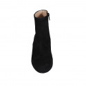 Bottines pour femmes en daim noir avec fermeture éclair talon 6 - Pointures disponibles:  32, 33, 43, 44