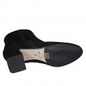Bottines pour femmes en daim noir avec fermeture éclair talon 6 - Pointures disponibles:  32, 33, 43, 44