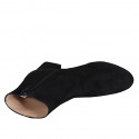 Bottines pour femmes en daim noir avec fermeture éclair talon 6 - Pointures disponibles:  32, 33, 43, 44