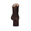 Bottines pour femmes avec fermeture éclair en daim marron talon 6 - Pointures disponibles:  32, 33, 44