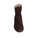 Bottines pour femmes avec fermeture éclair en daim marron talon 6 - Pointures disponibles:  32, 33, 44