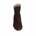 Woman's ankle boot with zipper in brown suede heel 6 - Available sizes:  32, 33, 42, 44, 46