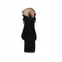 Bottines à bout pointu pour femmes en daim noir avec fermetures éclair talon 6 - Pointures disponibles:  45