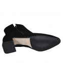 Bottines à bout pointu pour femmes en daim noir avec fermetures éclair talon 6 - Pointures disponibles:  45