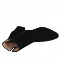 Bottines à bout pointu pour femmes en daim noir avec fermetures éclair talon 6 - Pointures disponibles:  45
