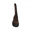 Woman's high ankle boot in brown suede with elastic bands and captoe heel 4 - Available sizes:  32