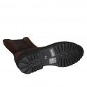 Botines altos para mujer en gamuza marron con elasticos y puntera tacon 4 - Tallas disponibles:  32