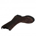 Bottines hautes pour femmes en daim marron avec élastiques et bout droit talon 4 - Pointures disponibles:  32, 46