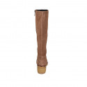 Woman's boot with zipper in sand suede heel 6 - Available sizes:  34, 42