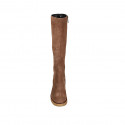 Bottes pour femmes avec fermeture éclair en daim sable talon 6 - Pointures disponibles:  42