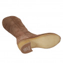 Bottes pour femmes avec fermeture éclair en daim sable talon 6 - Pointures disponibles:  42