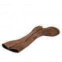 Bottes pour femmes avec fermeture éclair en daim sable talon 6 - Pointures disponibles:  42