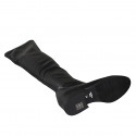 Botas sobre la rodilla para mujer en piel y material elastico negro tacon 3 - Tallas disponibles:  33, 34
