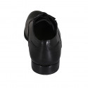 Zapato para hombre con cordones y elasticos en piel negra - Tallas disponibles:  36, 37, 38, 47, 49, 50, 51