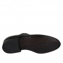 Chaussure richelieu pour hommes avec lacets et elastiques en cuir noir - Pointures disponibles:  36, 37, 38, 47, 49, 50, 51