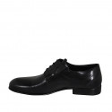 Scarpa derby elegante da uomo stringata con elastici in pelle liscia nera - Misure disponibili: 38, 49, 50, 51