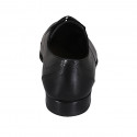 Scarpa derby elegante da uomo stringata con elastici in pelle liscia nera - Misure disponibili: 38, 49, 50