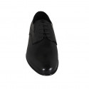 Chaussure derby élégant à lacets avec elastiques pour hommes en cuir doux noir - Pointures disponibles:  38, 49, 50