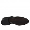 Zapato derby elegante para hombre con cordones y elasticos en piel suave de color negro - Tallas disponibles:  38, 49, 50, 51