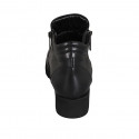 Botines bajos con cremalleras para mujer en piel negra tacon 4 - Tallas disponibles:  32, 43, 45