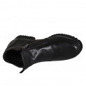 Botines bajos con cremalleras para mujer en piel negra tacon 4 - Tallas disponibles:  32, 43, 45