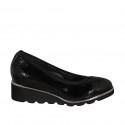 Woman's pump with removable insole in black patent leather wedge heel 4 - Available sizes:  31