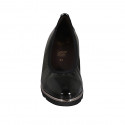 Woman's pump with removable insole in black patent leather wedge heel 4 - Available sizes:  31, 42
