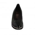Woman's pump with removable insole in black patent leather wedge heel 4 - Available sizes:  31
