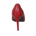 ﻿Escarpin à bout pointu pour femmes en cuir rouge avec talon 9 - Pointures disponibles:  33, 34, 42, 43, 44, 45, 46