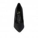 Escarpin à bout pointu pour femmes en cuir imprimé noir talon 9 - Pointures disponibles:  32, 33, 34, 42, 43, 44, 45, 46