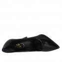 Zapato de salon a punta para mujer en charol negro tacon 10 - Tallas disponibles:  32, 33, 34, 43, 44