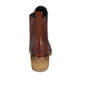 Bottines pour femmes avec elastiques en cuir brun clair talon 6 - Pointures disponibles:  32, 42, 43