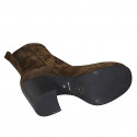 Woman's ankle boot with zipper and platform in brown suede heel 9 - Available sizes:  43