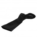 Woman's boot in black leather and elastic material with heel 3 - Available sizes:  33, 34