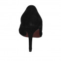 Escarpin à bout pointu pour femmes en daim noir talon 8 - Pointures disponibles:  32, 33, 43, 44