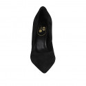 Escarpin à bout pointu pour femmes en daim noir talon 8 - Pointures disponibles:  32, 33, 43, 44