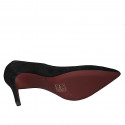 Escarpin à bout pointu pour femmes en daim noir talon 8 - Pointures disponibles:  32, 33, 34, 43, 45