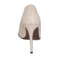 ﻿Woman's pointy pump in nude patent leather heel 10 - Available sizes:  33, 42, 43, 45
