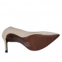 ﻿Woman's pointy pump in nude patent leather heel 10 - Available sizes:  33, 42, 43, 45