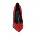 Zapato de salon a punta para mujer en charol rojo con tacon 10 - Tallas disponibles:  33