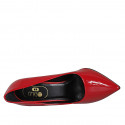 Woman's pointy pump in red patent leather with heel 10 - Available sizes:  32, 33, 34, 42, 43, 44