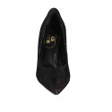 Escarpin pour femmes à bout pointu en cuir bronce et dentelle noir talon 7 - Pointures disponibles:  32