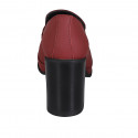 Mocassin pour femmes en cuir rouge opaque avec plateau talon 9 - Pointures disponibles:  42