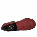 Woman's loafer in matt red leather with platform heel 9 - Available sizes:  42