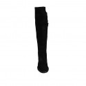 Stivale da donna con mezza cerniera in camoscio ed elasticizzato nero tacco 7 - Misure disponibili: 32, 42