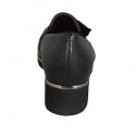 Woman's mocassin with tassels, elastic bands and removable insole in black leather wedge heel 4 - Available sizes:  31