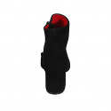 Bottines à bout pointu pour femmes avec fermeture éclair et accessoire en daim noir talon 6 - Pointures disponibles:  33, 42, 43, 45