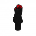 Bottines à bout pointu pour femmes avec fermeture éclair et accessoire en daim noir talon 6 - Pointures disponibles:  42, 43