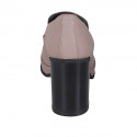 Mocassin pour femmes en cuir nude opaque avec plateau talon 9 - Pointures disponibles:  32, 33, 34, 42, 43, 45, 46